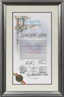 2007 City of Los Angeles Proclamation of Kareem Abdul-Jabbar "On The Shoulder of Giants" Day (Abdul-Jabbar LOA)